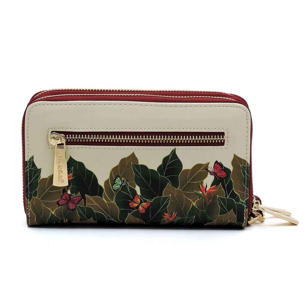 FRIDA KAHLO CARTOON SERIES DOUBLE ZIPPER WRISTLET WALLET~RED