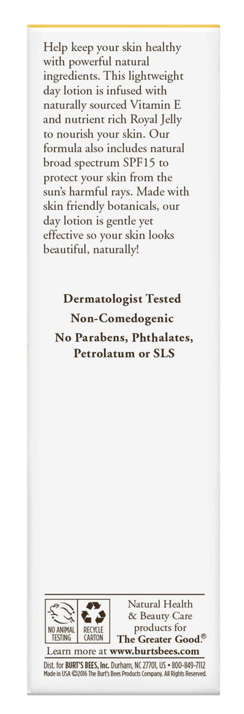 BURT'S BEES SKIN NOURISHMENT DAY LOTION WITH SPF15