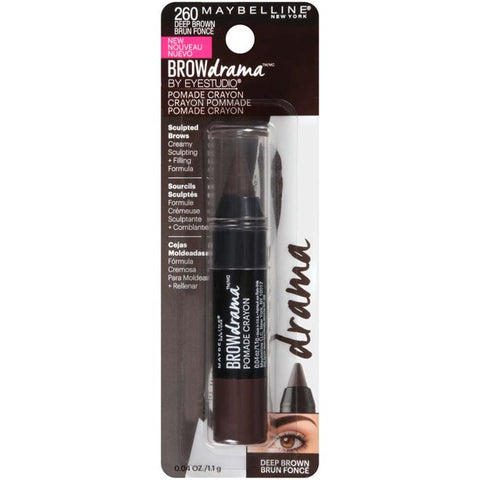 MAYBELLINE BROW DRAMA POMADE CRAYON "260 DEEP BROWN"