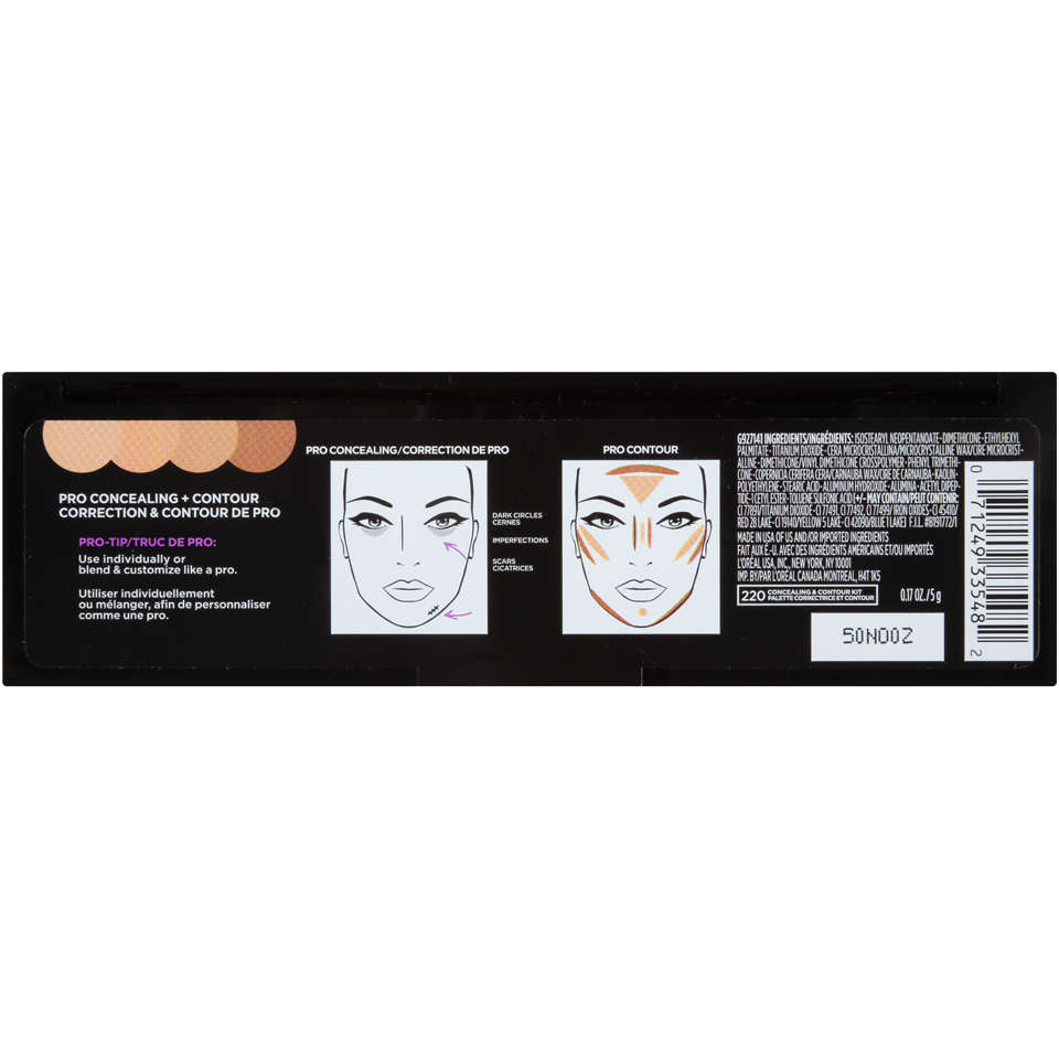 L'OREAL INFALLIBLE TOTAL COVER CONCEALING & CONTOUR KIT "220"