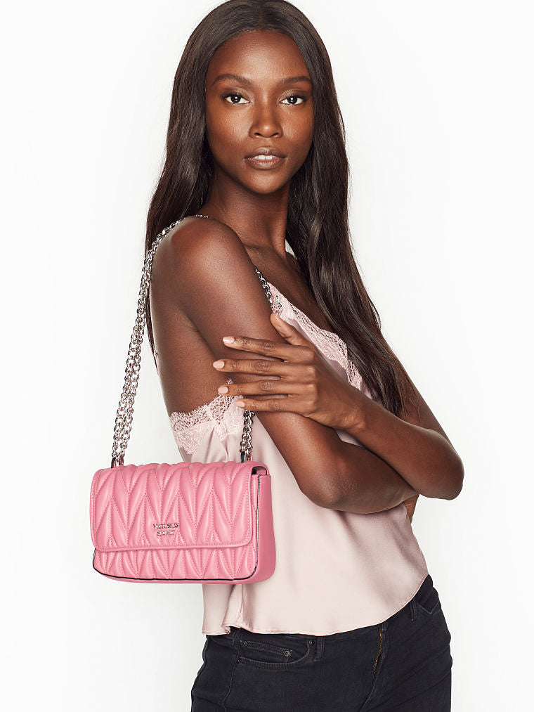 VICTORIA'S SECRET CHEVRON QUILT SMALL BOND STREET SHOULDER BAG