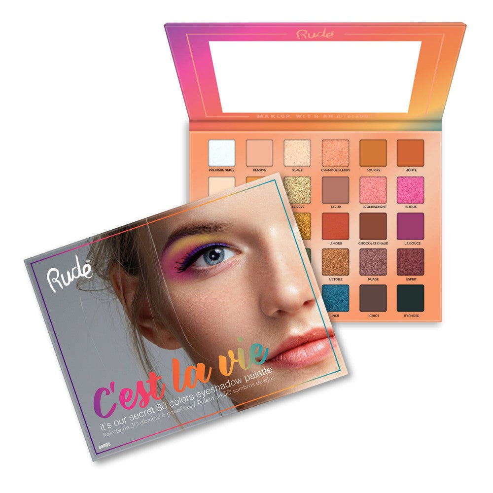 RUDE COSMETICS "C'EST LA VIE" 30 EYESHADOW PALETTE