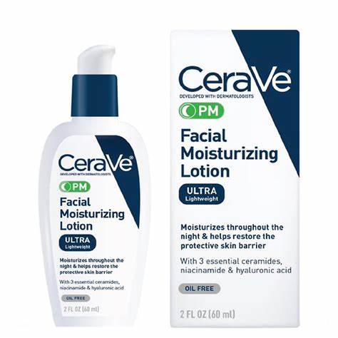 CeraVe Face Moisturizer, PM Facial Moisturizing Lotion- 2oz