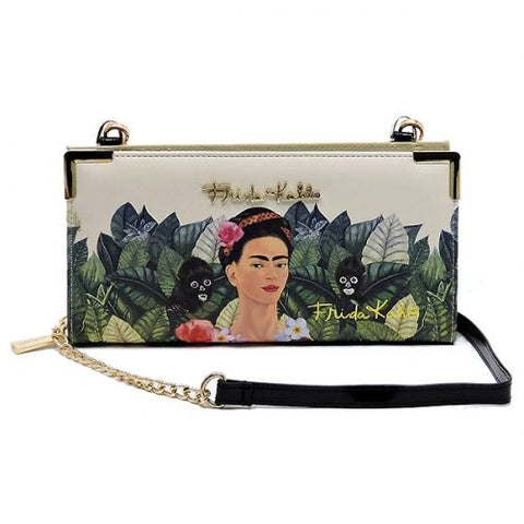 Frida Kahlo Jungle Series Zipper Wallet with CrossBody Strap