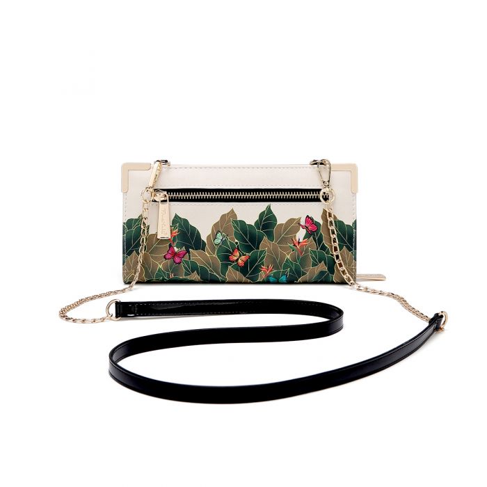 FRIDA KAHLO ZIPPER WALLET w/CROSSBODY STRAP