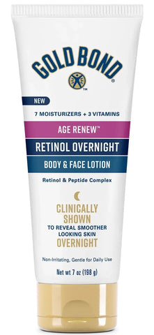 Gold Bond Age Renew Retinol Overnight Body & Face Lotion, With Retinol & Peptide Complex, for Dry Skin - 7 oz