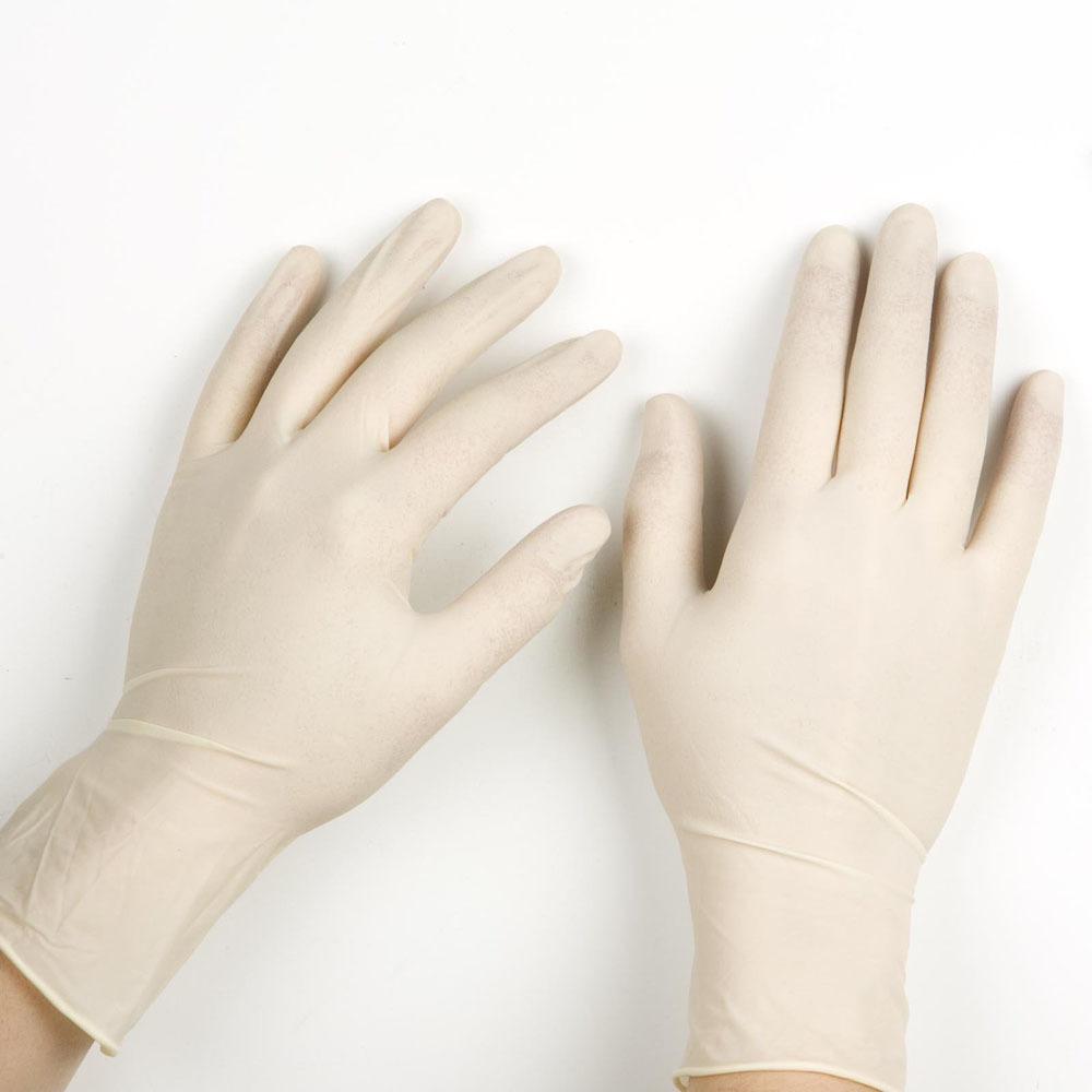 WHITE DISPOSABLE LATEX GLOVES (SMALL)