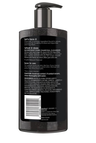 BIORÉ DEEP PORE CHARCOAL OIL FREE FACE CLEANSER